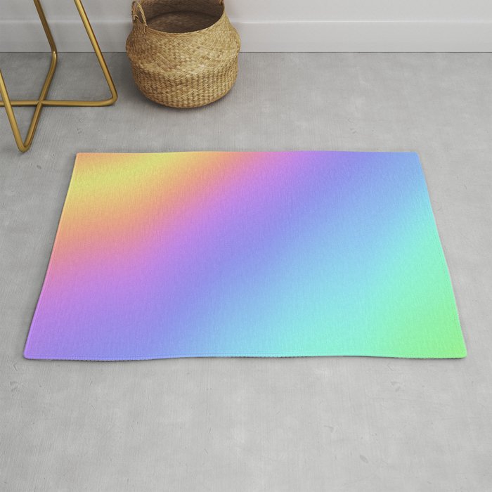 Holographic Foil Multi Colored Pattern Colorful Gradient Abstract Rainbow Rug