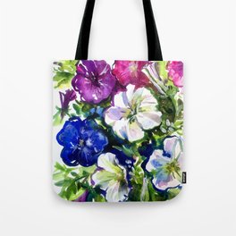 Petunias Watercolor Florals Tote Bag