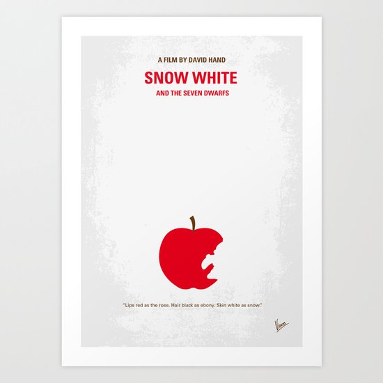 No252 My SNOW WHITE minimal movie poster Art Print