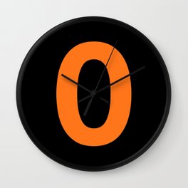 Number 0 (Orange & Black) Wall Clock