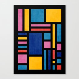 Colorful Black Red Blue Yellow MCM II Canvas Print