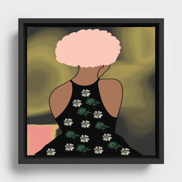 Woman At The Meadow 20 Framed Canvas