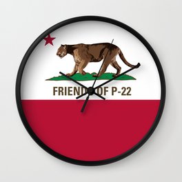 P22 Mountain Lion Flag  Wall Clock