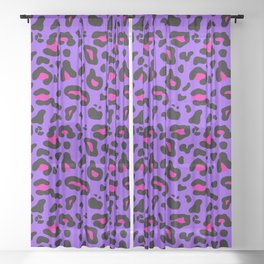 Purple & Pink Leopard Print Sheer Curtain