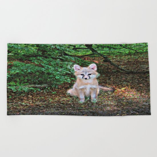 Little Grey Fox II Beach Towel