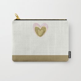 Gentle pink happiness. Golden hearts. Carry-All Pouch