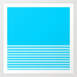 Blue Gradient Stripe Art Print