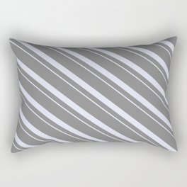 [ Thumbnail: Grey & Lavender Colored Lines/Stripes Pattern Rectangular Pillow ]