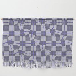 Warped Checkerboard Grid Illustration Wall Hanging