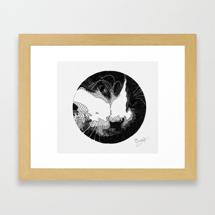 Can you see the cat? Framed Art Print