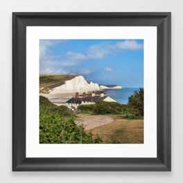 Seven Sisters country park tall white chalk cliffs, East Sussex, UK Framed Art Print | Cottage, Coastline, Photo, Uk, Tourism, Europe, Beach, Famousplace, Eastsussex, Water 