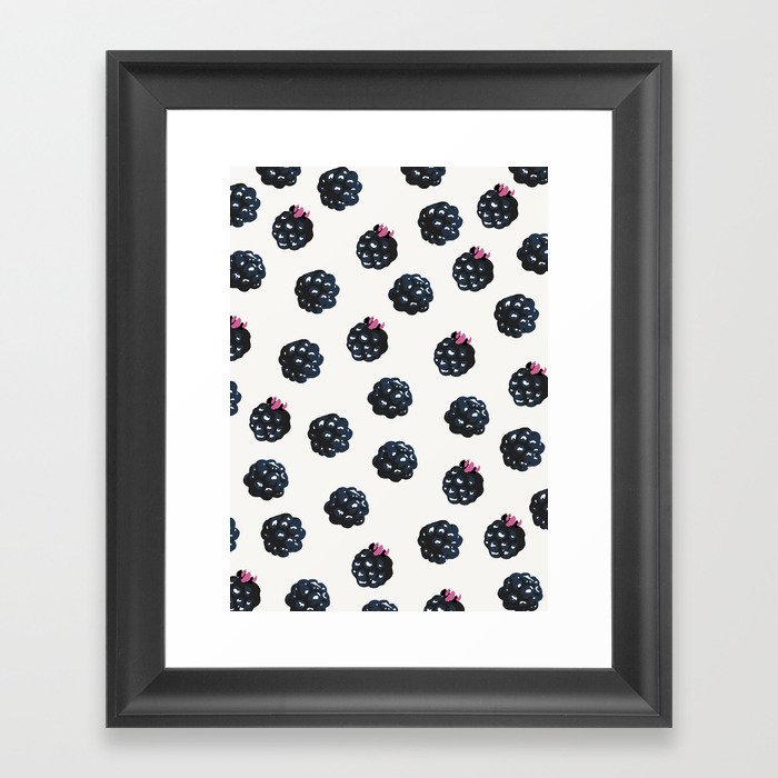 Blackberries pattern Framed Art Print