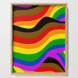 PRIDE Rainbow Flag POC Swirls Serving Tray
