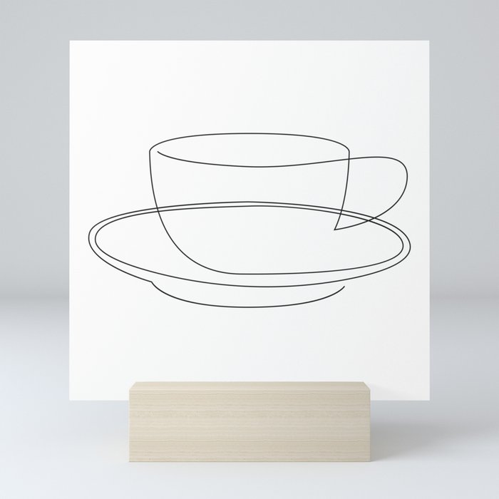 coffee or tea cup - line art Mini Art Print