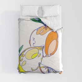 Orange & Lemon Citrus Art Comforter