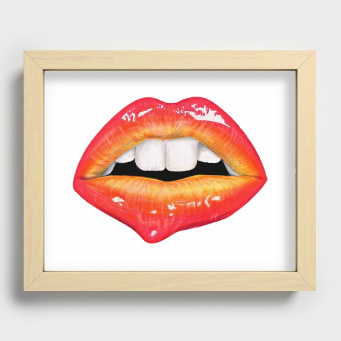 Coloured Lips Recessed Framed Print