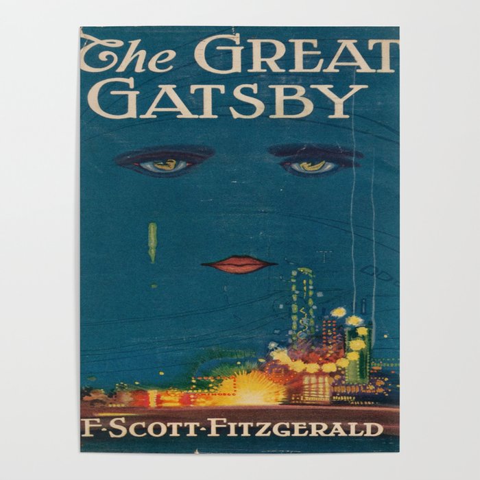 The Great Gatsby vintage book cover - Fitzgerald - muted tones Poster