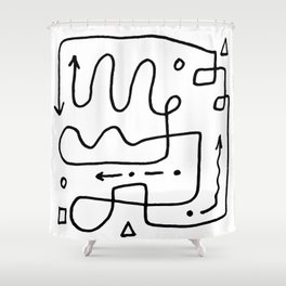 Happy doodle Shower Curtain