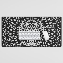 Tree of life with Triquetra Grayscale Desk Mat