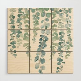 Watercolor Eucalyptus Leaves Wood Wall Art