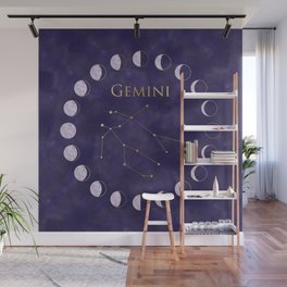 Gemini, Purple Phases of the Moon Wall Mural
