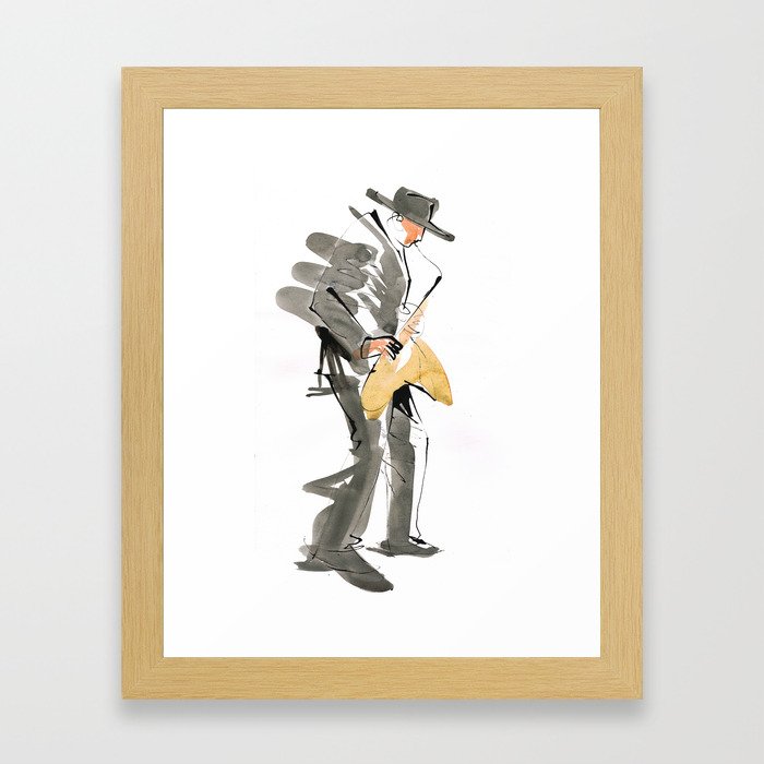 Musician Jazz Saxophone Framed Art Print