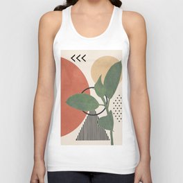 Nature Geometry III Tank Top | Minimal, Nature, Blush, Graphicdesign, Drawing, Shapes, Fern, Modern, Trend, Ficus 