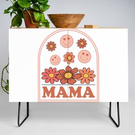 Mama flowers and smiling faces design Credenza