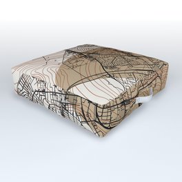 USA, Salinas City Map Collage - Retro Outdoor Floor Cushion | Discount, Bauhaus, Traveler, Watercolorprints, Vintage, Usa, Mini, Print, Bohemian, Bohemiandecor 