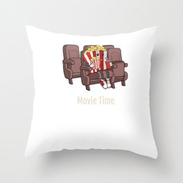 Cinema Lover Film Lover Popcorn Fan Movie Partner Design Throw Pillow
