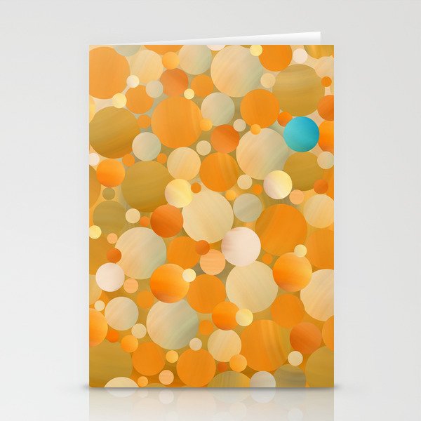 Mosaic Orange And Blue Abstract Circle Art Stationery Cards