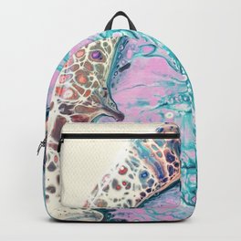 Vanish Backpack | Detailed, Acrylic, Pattern, Cells, Purple, Lines, Orange, Green, White, Painting 