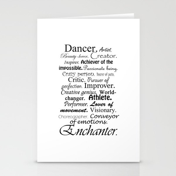 Dancer Description Stationery Cards