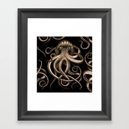 Bronze Kraken Framed Art Print