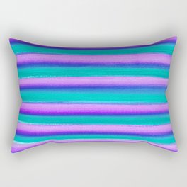 Vaporwave Purple and Teal Stripes Rectangular Pillow