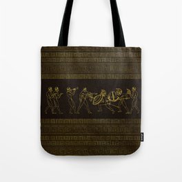Ancient Sparta  Greece scene on greek pattern Tote Bag