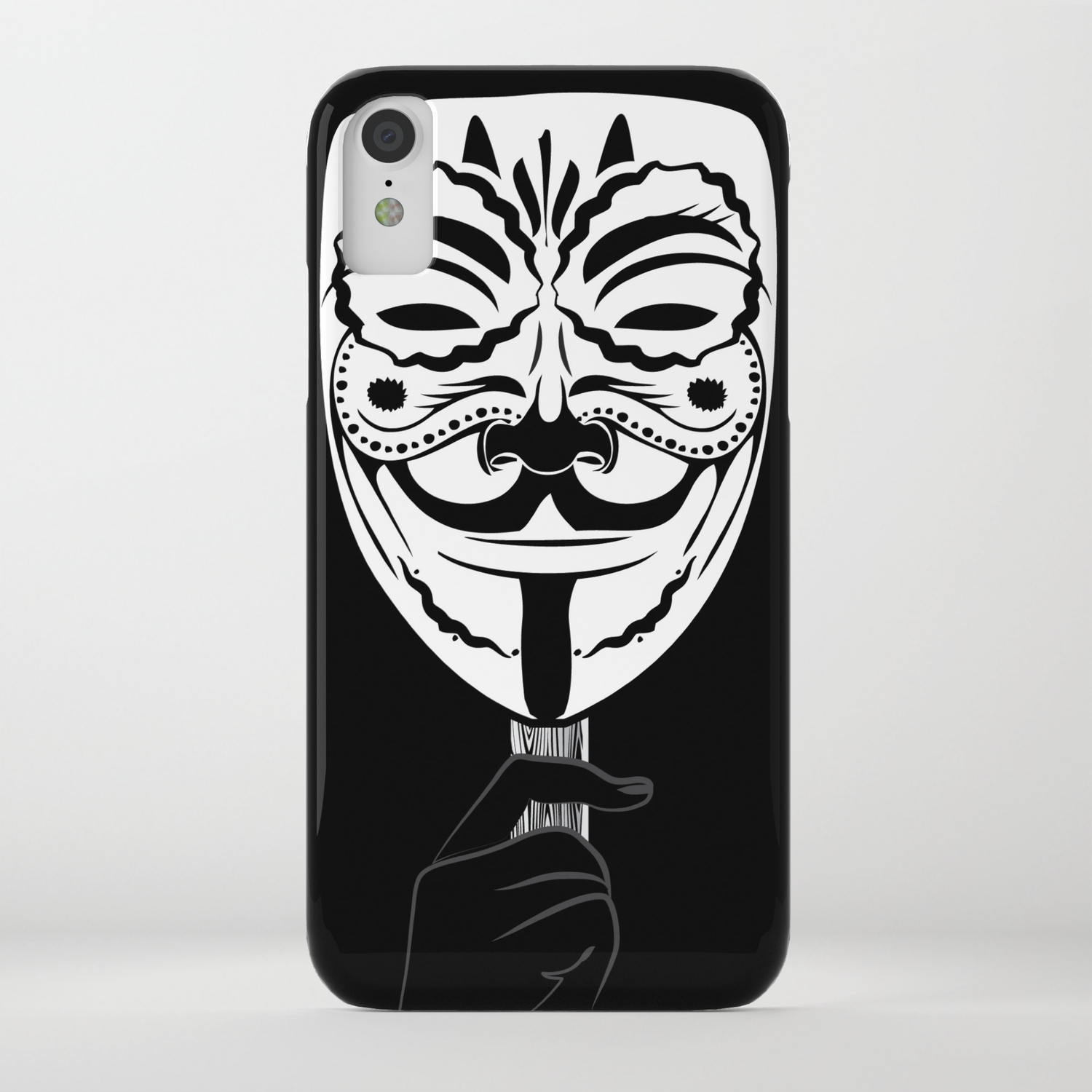 Guy Fawkes Sugar Skull Iphone Case By Blackpawcanvas Society6