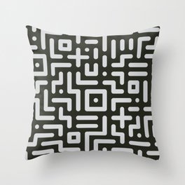 Round line geometric elements in black & white Throw Pillow