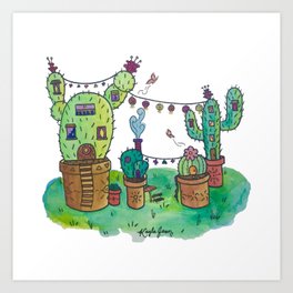 Cactus Village Art Print