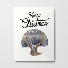 Deer in the Snow - Scandinavian Christmas Print Metal Print | Christmas, Reindeer, Nature, Holidays, Merry, Rudolph, Naturephotography, X Mas, Merrychristmas, Xmas 