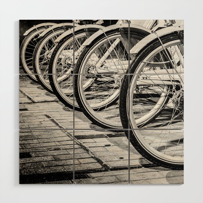 Bike / Black and White / Photography Wood Wall Art