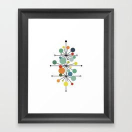 Atomic Age Nuclear Abstract Motif — Mid Century Modern Pattern Framed Art Print