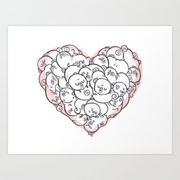 Pug Heart Art Print