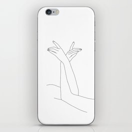 Linked Arms Line Drawing - Hallie iPhone Skin