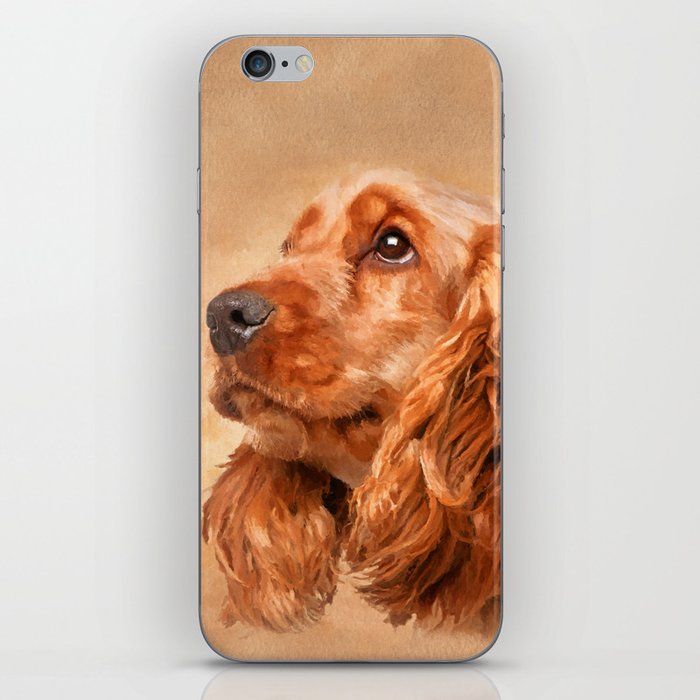 English Cocker Spaniel Dog Digital Art iPhone Skin