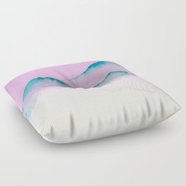 Blue Top Mountains In Pink Floor Pillow