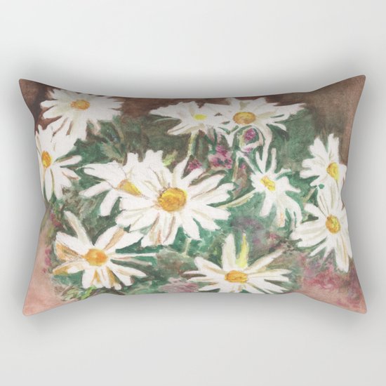 Still Life of Daisies Rectangular Pillow