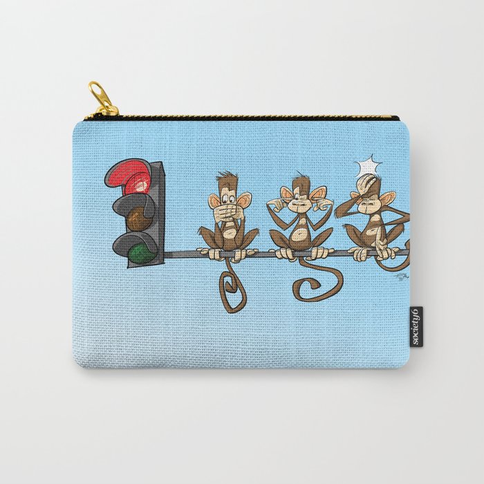 Three Monkeys Carry-All Pouch