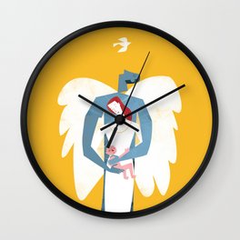 New Christmas Family in Yellow Wall Clock