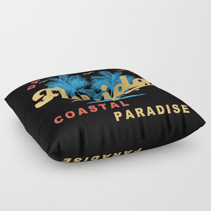 Daytona Beach - Florida - Coastal Paradise Floor Pillow